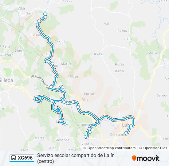 XG696 bus Line Map