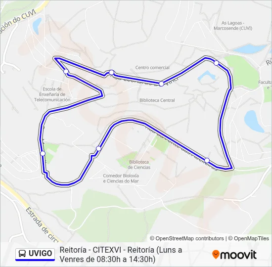 Mapa de UVIGO de autobús