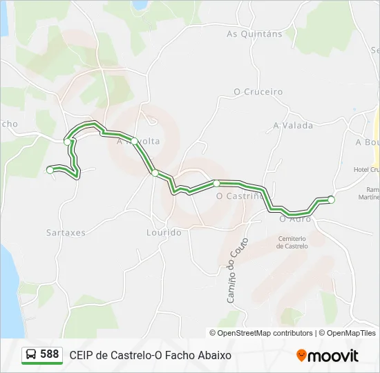 588 bus Mapa de línia