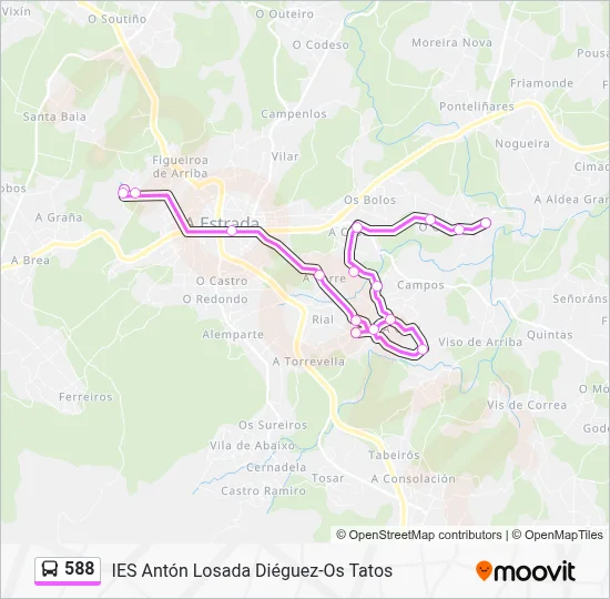 588 bus Mapa de línia