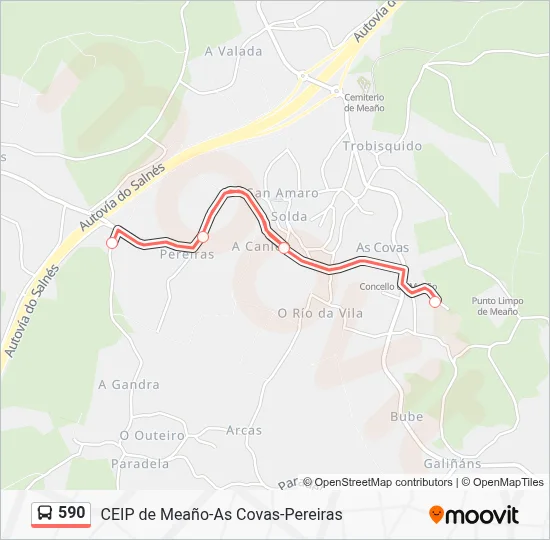590 Bus Line Map
