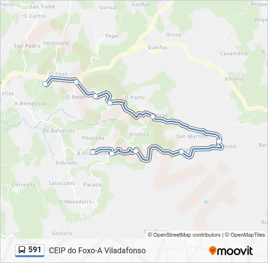 591 Bus Line Map