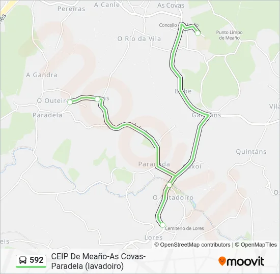 592 Bus Line Map