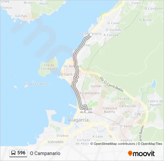596 Bus Line Map