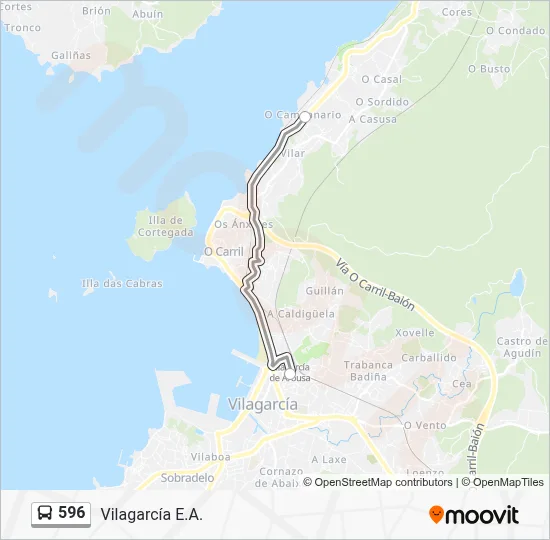596 Bus Line Map