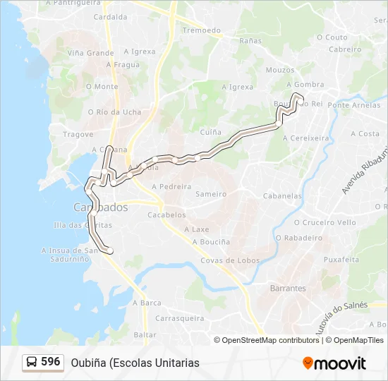 596 Bus Line Map