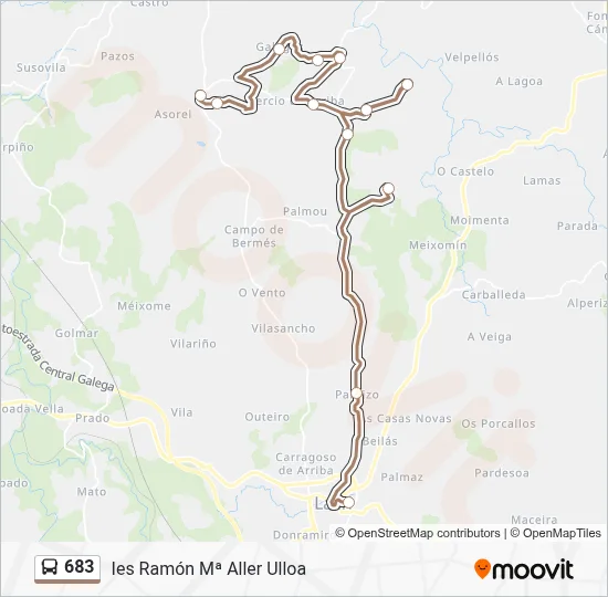 683 Bus Line Map