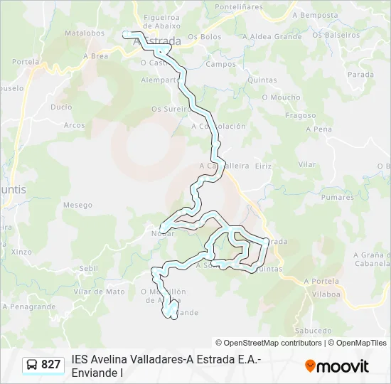 827 Bus Line Map