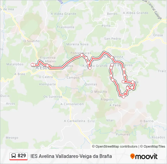 829 Bus Line Map