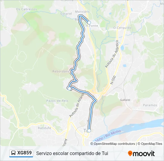 XG859 Bus Line Map