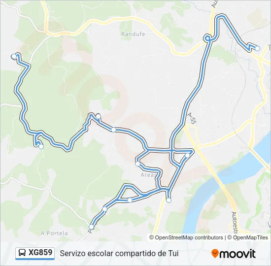 XG859 Bus Line Map