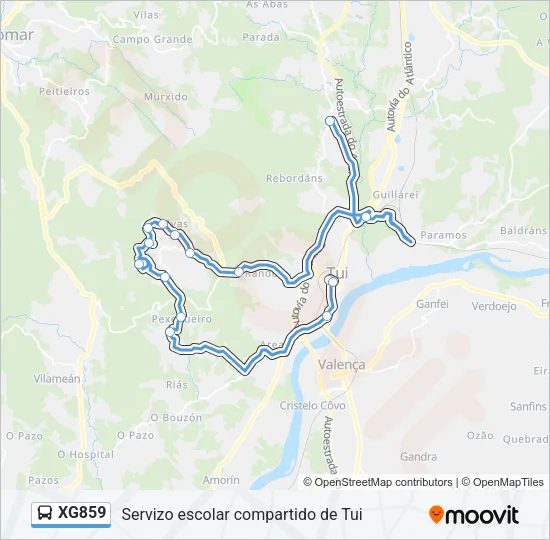 XG859 Bus Line Map