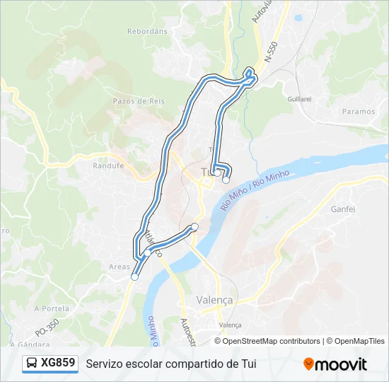 XG859 Bus Line Map
