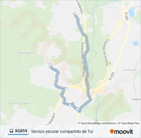 XG859 Bus Line Map