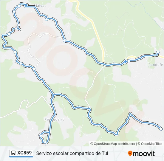 XG859 Bus Line Map