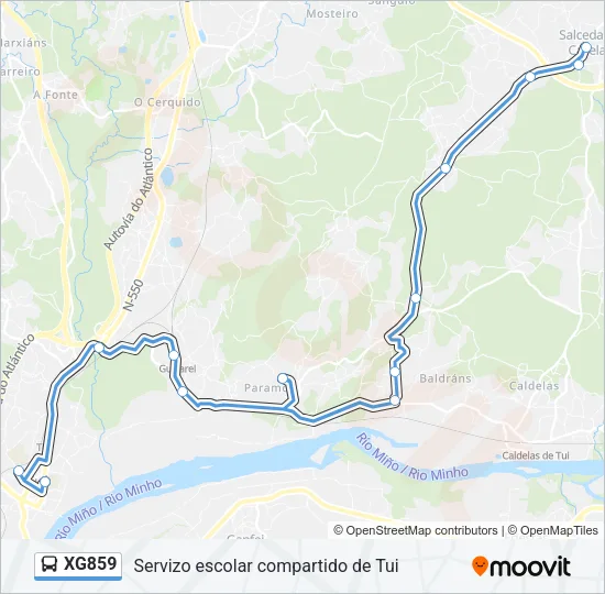 XG859 Bus Line Map