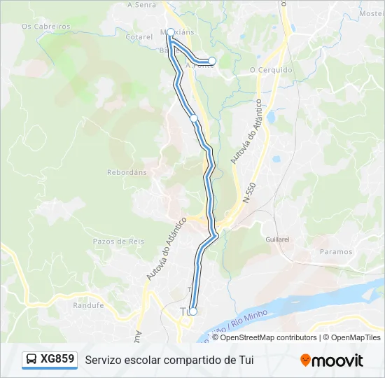 XG859 Bus Line Map