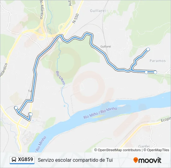 XG859 Bus Line Map