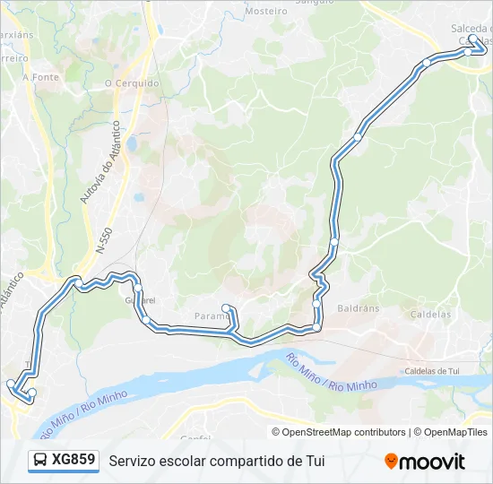 XG859 Bus Line Map