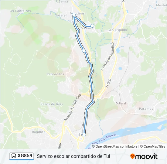 XG859 Bus Line Map