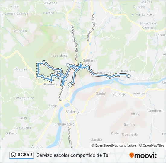 XG859 Bus Line Map