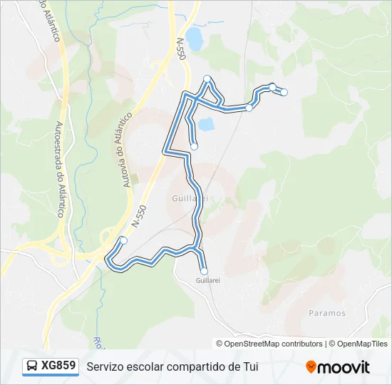 XG859 Bus Line Map
