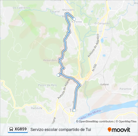 XG859 Bus Line Map