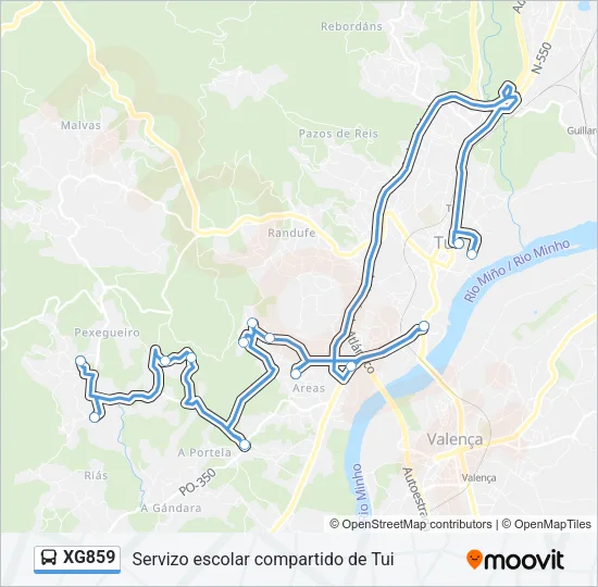 XG859 Bus Line Map