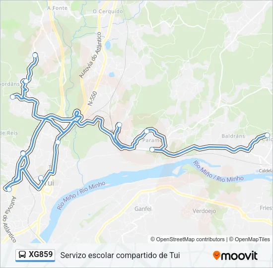 XG859 Bus Line Map
