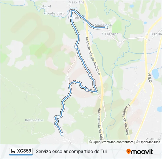XG859 Bus Line Map