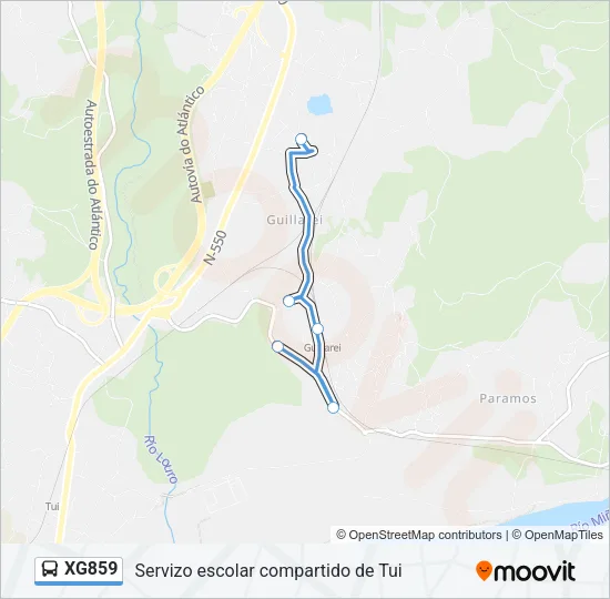 XG859 Bus Line Map