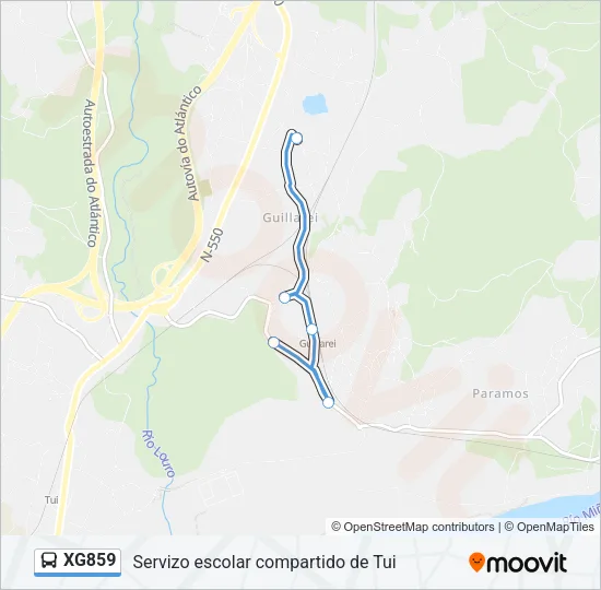 XG859 Bus Line Map