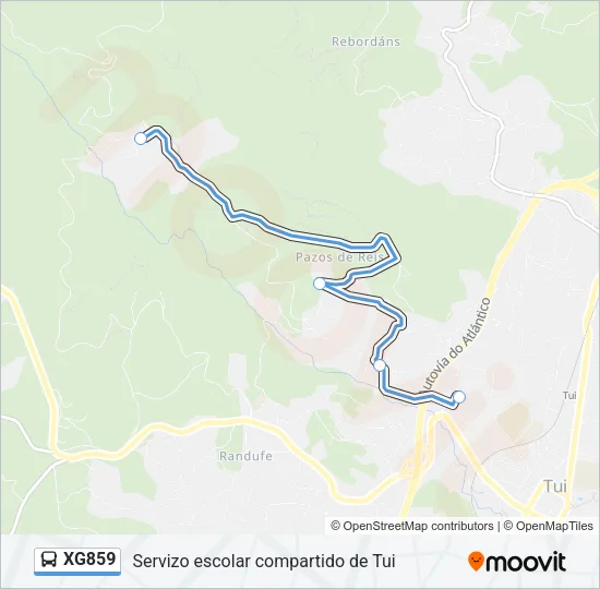 XG859 Bus Line Map