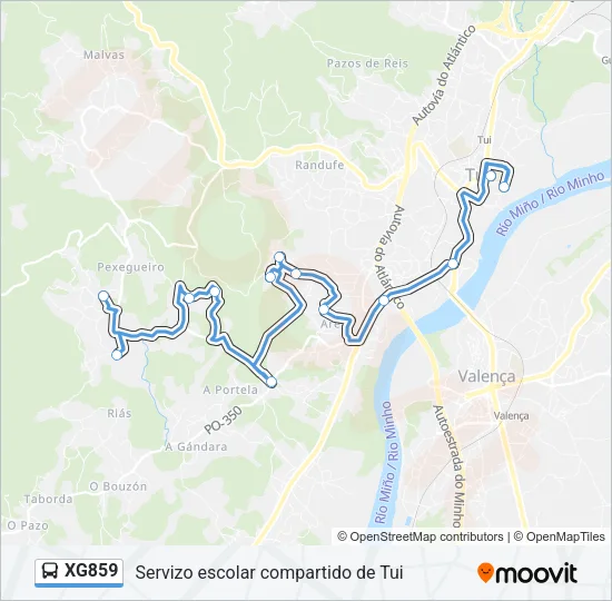 XG859 Bus Line Map