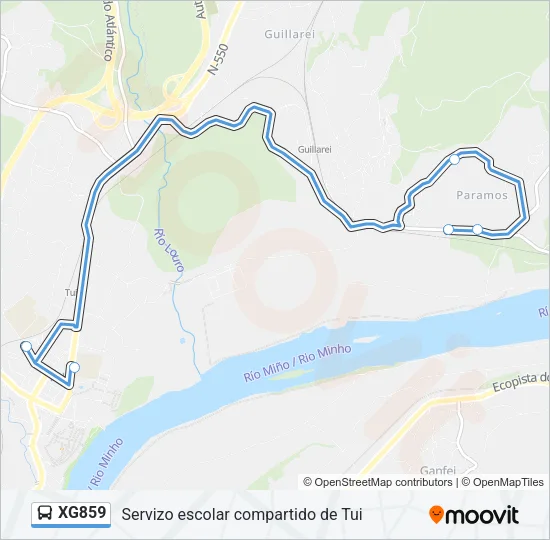 XG859 Bus Line Map