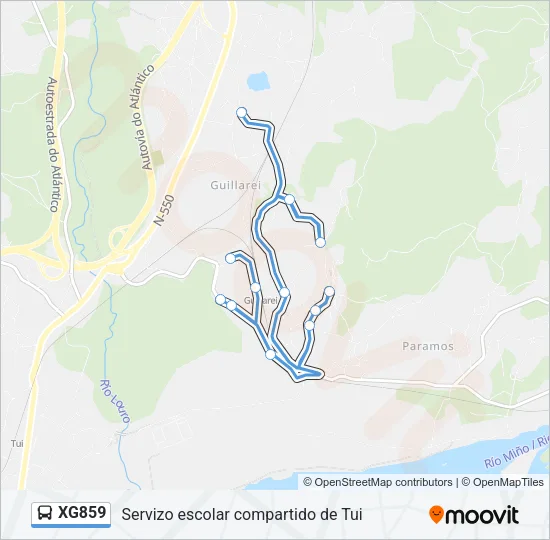 XG859 Bus Line Map