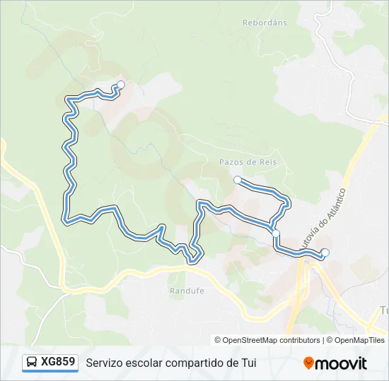 XG859 Bus Line Map