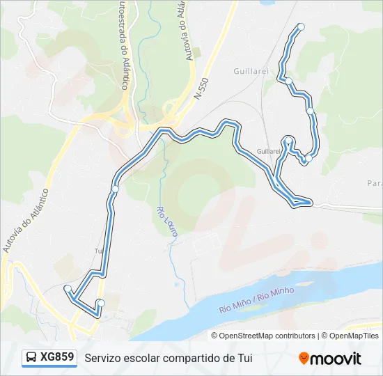 XG859 Bus Line Map
