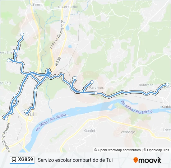 XG859 Bus Line Map