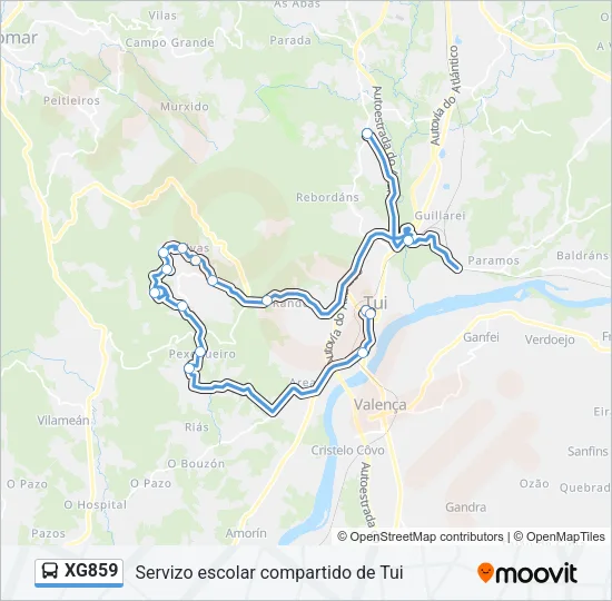 XG859 Bus Line Map
