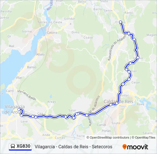 XG830 Bus Line Map
