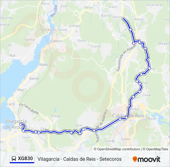 XG830 Bus Line Map