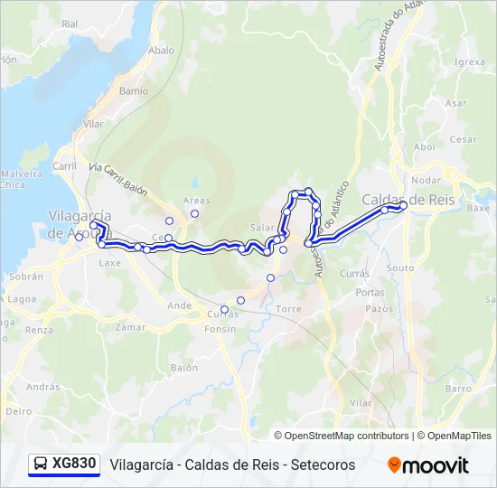 XG830 Bus Line Map
