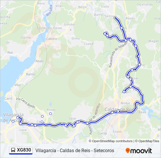 XG830 bus Mapa de línia