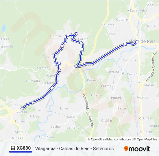 XG830 Bus Line Map