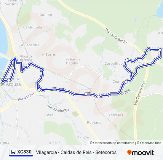 XG830 Bus Line Map