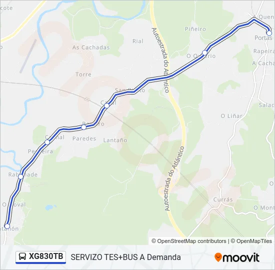 XG830TB Bus Line Map