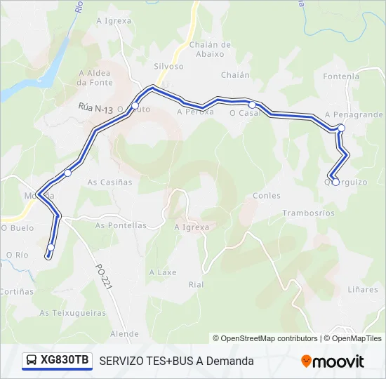 XG830TB Bus Line Map