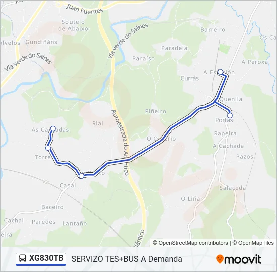 XG830TB Bus Line Map