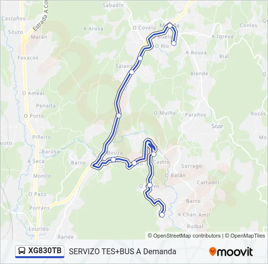 XG830TB Bus Line Map